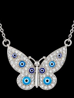 Dubai Jewelry Elegant Silver Butterfly Necklace